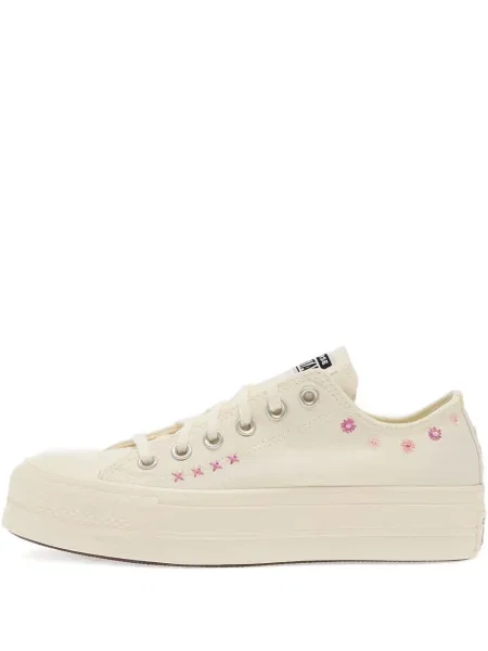 Sneakerși Converse cu broderie cu model floral cu platformă negru