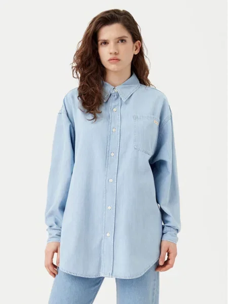 Calvin Klein Jeans Koszula jeansowa Błękitny Oversize niebieska