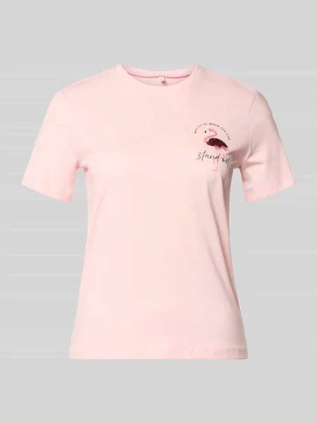 T-shirt o kroju regular fit z czystej bawełny model KITA' Only różowa