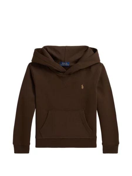 Dětska mikina s kapucí Polo Ralph Lauren hnědá