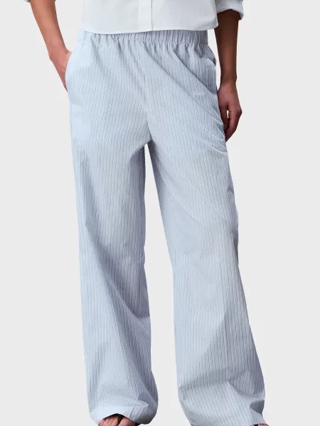 Брюки Calvin Klein Jeans в полоску из поплина голубые