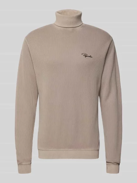 Sweter z golfem w Efekt prążkowania z Wyhaftowane logo Pegador