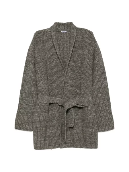 Cu centură cardigan Aspesi melange verde