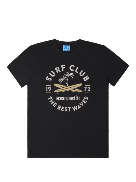 Ocean Pacific Tricou Dive bej închis / negru / murdar alb