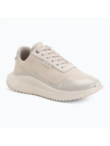 Дамски обувки Calvin Klein Eva Runner Lace Up Mat Mix stony beige/turtle dove/silver бежово