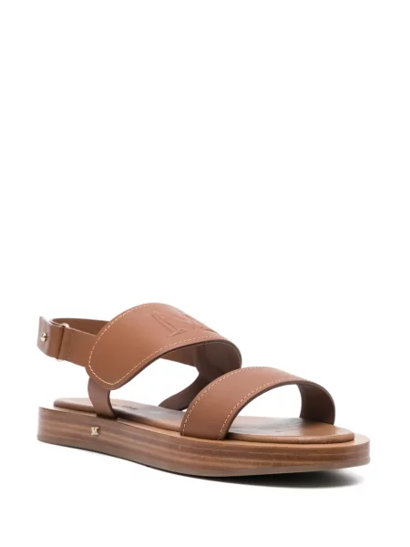 Sandale Max Mara din piele cu autograf maro