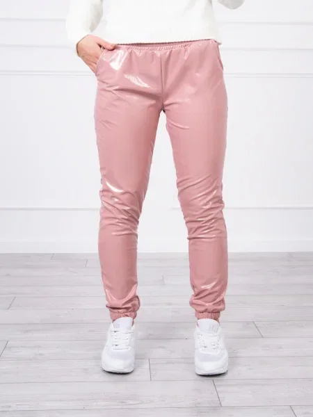 Pantaloni Kesi din velur roz