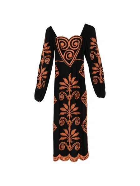 Sukienka maxi Farm Rio do kolan garniturowa czarna