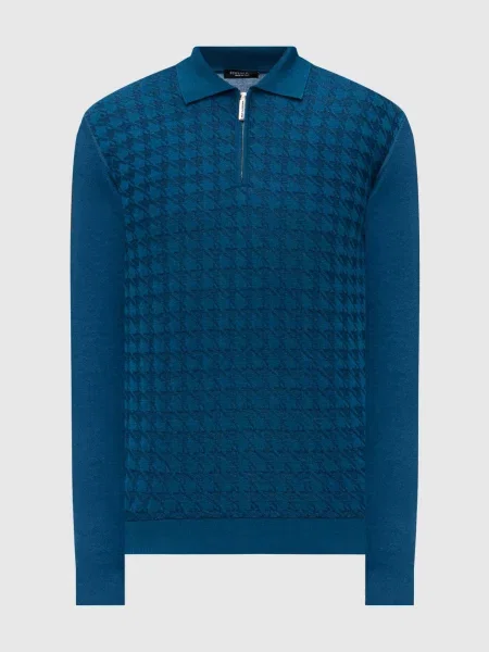 Шерстяное поло Stefano Ricci синее