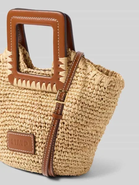 Torba na ramię z efektem plecionki model ‘Harlow’ Staud beżowa