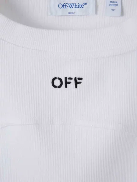 Top Off-white cu imagine alb