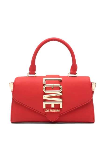 Geantă shopper Love Moschino cu autograf roșu
