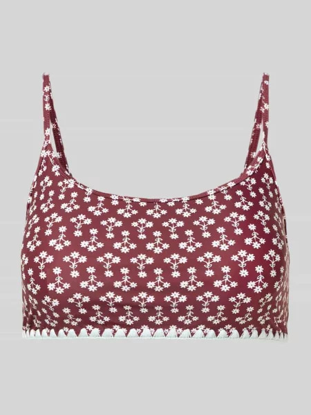Biustonosz typu bralette z wyhaftowanymi detalami The Upside bordowa