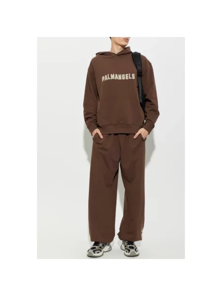 Bluza z kapturem Palm Angels z kapturem brązowa