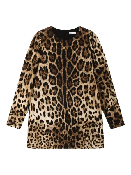 Sukienka dziecięca Dolce And Gabbana brązowa