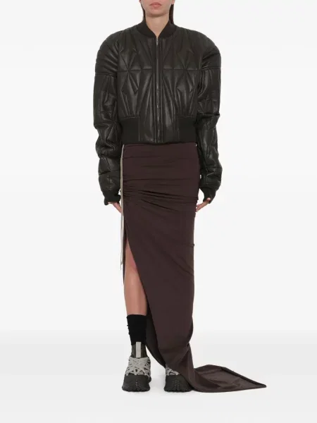 Ватиран кожено яке Moncler + Rick Owens черно