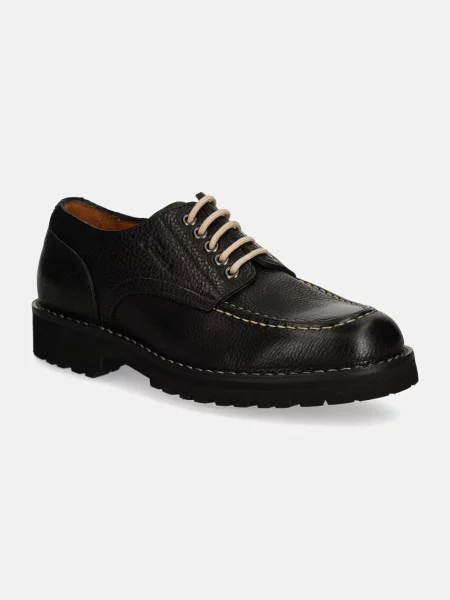 Fracap sneakers din piele Postman Derby pentru bărbați negru