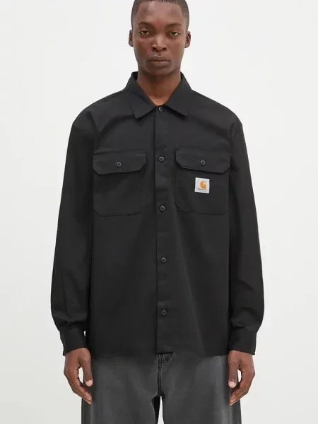Carhartt WIP camasa Longsleeve Craft Shirt barbati cu guler clasic regular negru