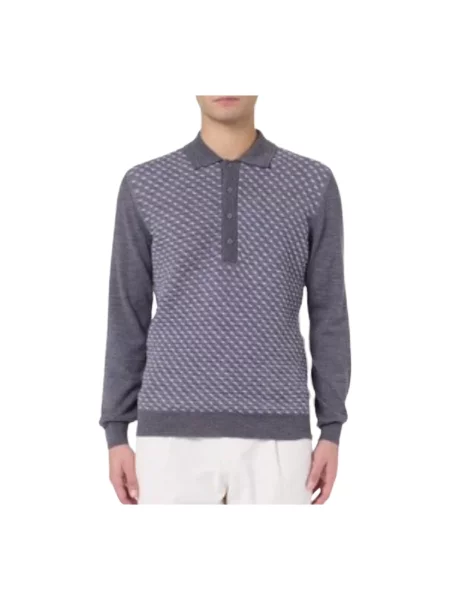 Dzianinowy sweter Paolo Pecora szary