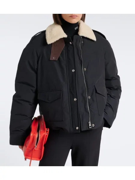 Geacă Loewe din piele de oaie negru