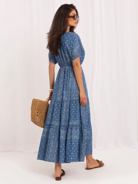 Rochie maxi Italy Moda din lyocell albastru