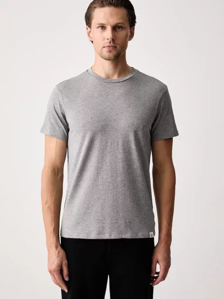 United Colors of Benetton basic tričko pánske s elastanom sivá