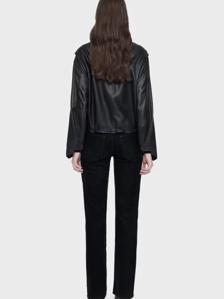 Кожаная куртка Allsaints черная