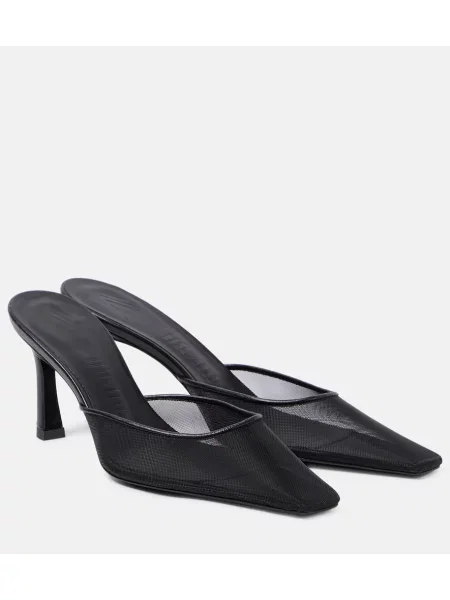 Papuci tip mules The Attico plasă negru