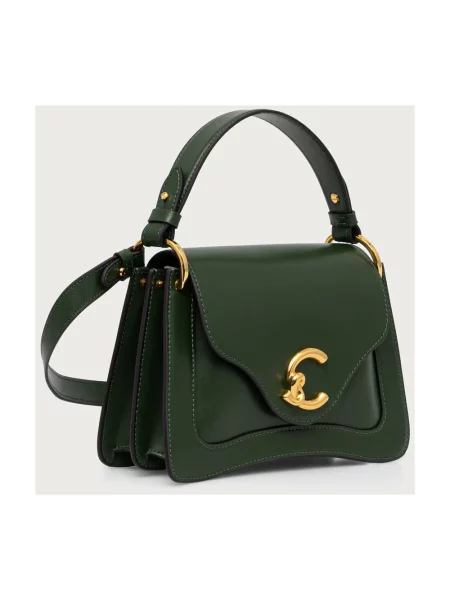 Coccinelle torebka crossbody skórzana zielona
