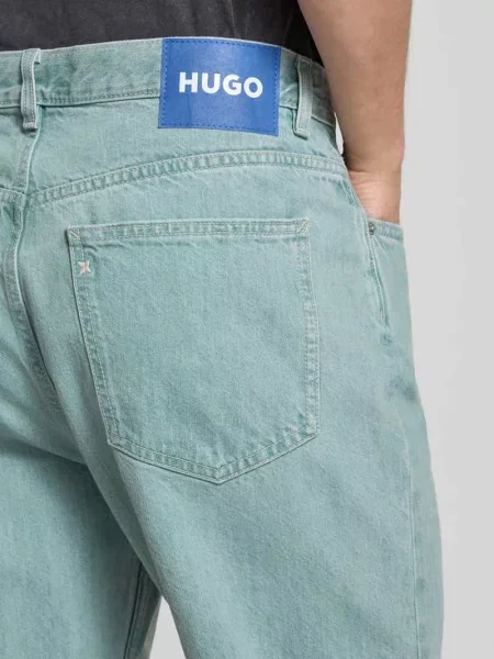 Jeansy o kroju baggy z wpuszczanymi model ‘Nate’ niebieski