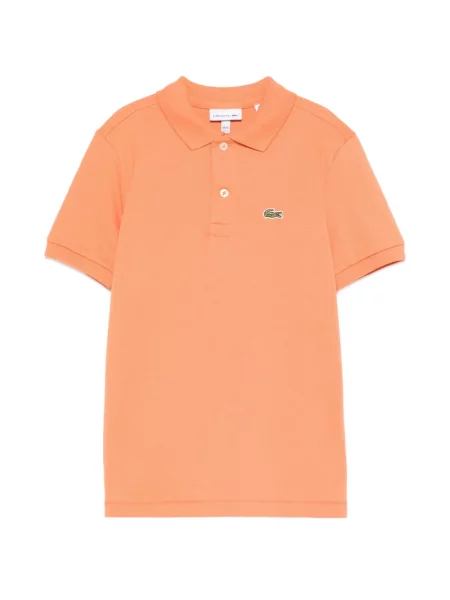Koszulka polo dziecięca Lacoste pomarańczowa