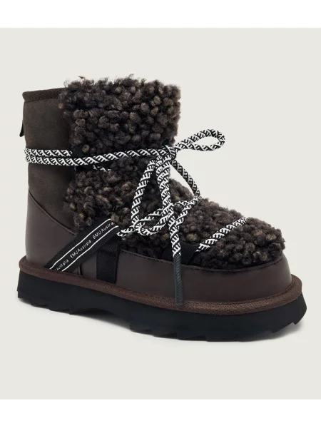 EMU Australia Bocanci Blurred Teddy | shearling | skóra | piele întoarsă maro