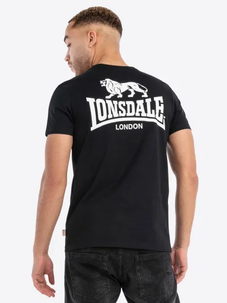 LONSDALE Tricou WHITENESS negru alb
