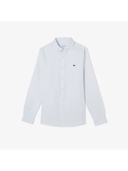 Lacoste Koszula Button-Down Slim Fit Jasnoniebieska niebieski