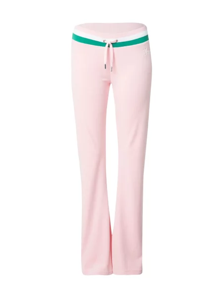 Hlače Juicy Couture od velura ružičasta