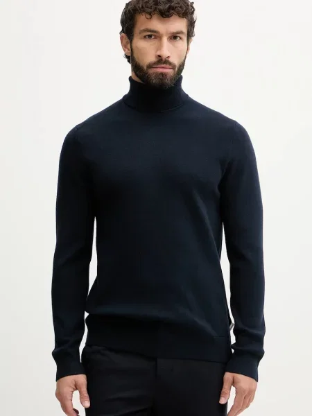 Lindbergh sweter Mężczyźni Sztuczne włókno jednolity S niebieski