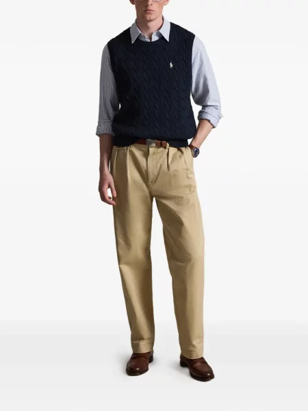 Mănuși Polo Ralph Lauren din piele de căprioară cu șireturi cu vârf închis albastru