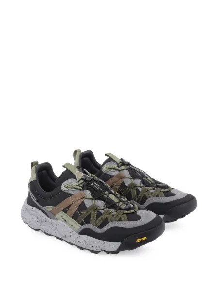Sneakerși Flower Mountain din piele de căprioară cu model floral verde