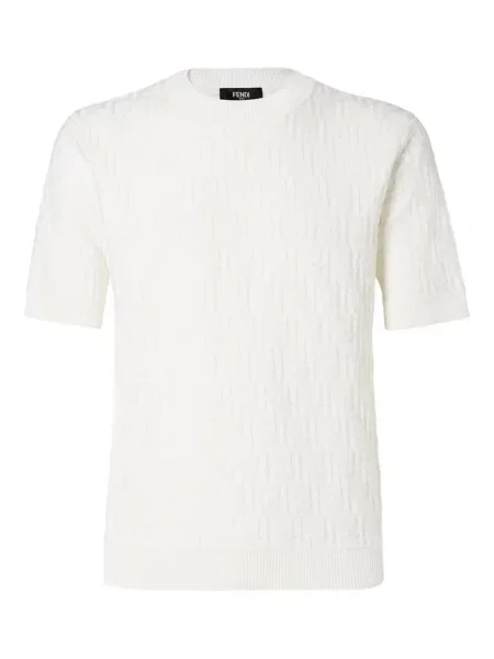 Къс пуловер Fendi бяло