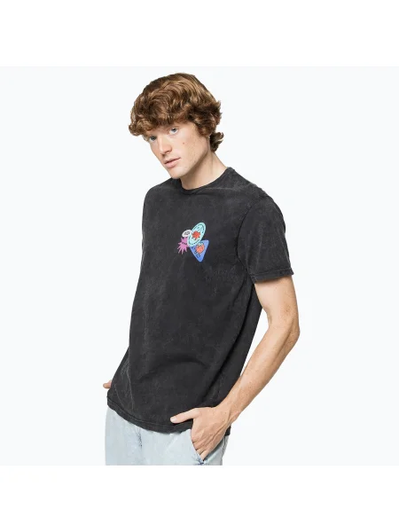 Tricou pentru bărbați Kaotiko M / C Washed Fresh black negru