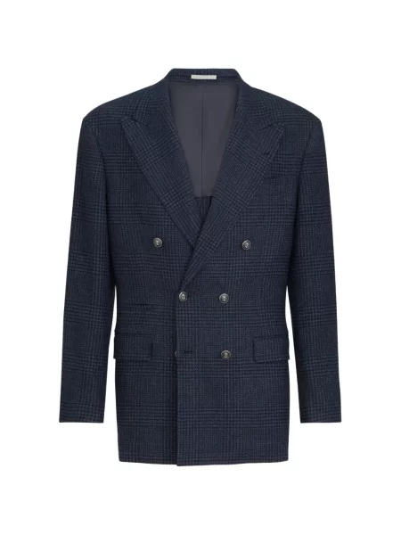 Sacou Brunello Cucinelli cu două rânduri de nasturi albastru