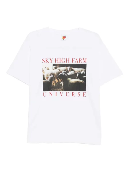 Tricou Sky High Farm alb