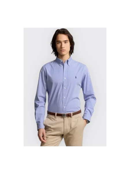 Koszula Ralph Lauren z długim rękawem ze stretchu niebieska