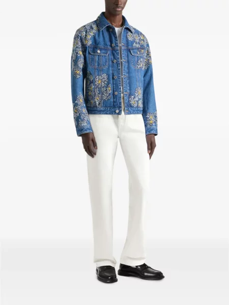 Geacă de blugi Givenchy cu broderie albastru