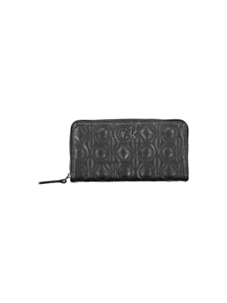 Lniany portfel Calvin Klein czarny