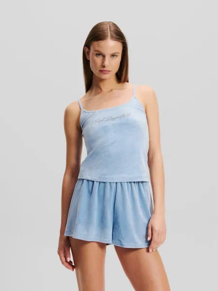Karl Lagerfeld Top deschis / argintiu albastru
