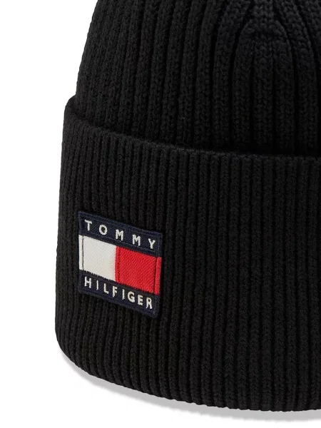 Tommy Hilfiger шапка beanie за деца от черно