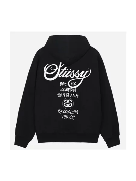 Bluza z kapturem Stussy czarna
