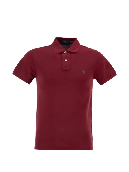 Πλεκτό hoodie Polo Ralph Lauren με κέντημα με στρογγυλή λαιμόκοψη κόκκινο