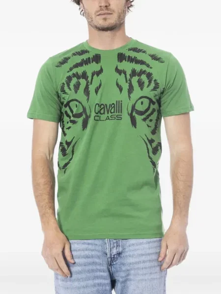 Tricou Cavalli Class cu imagine verde